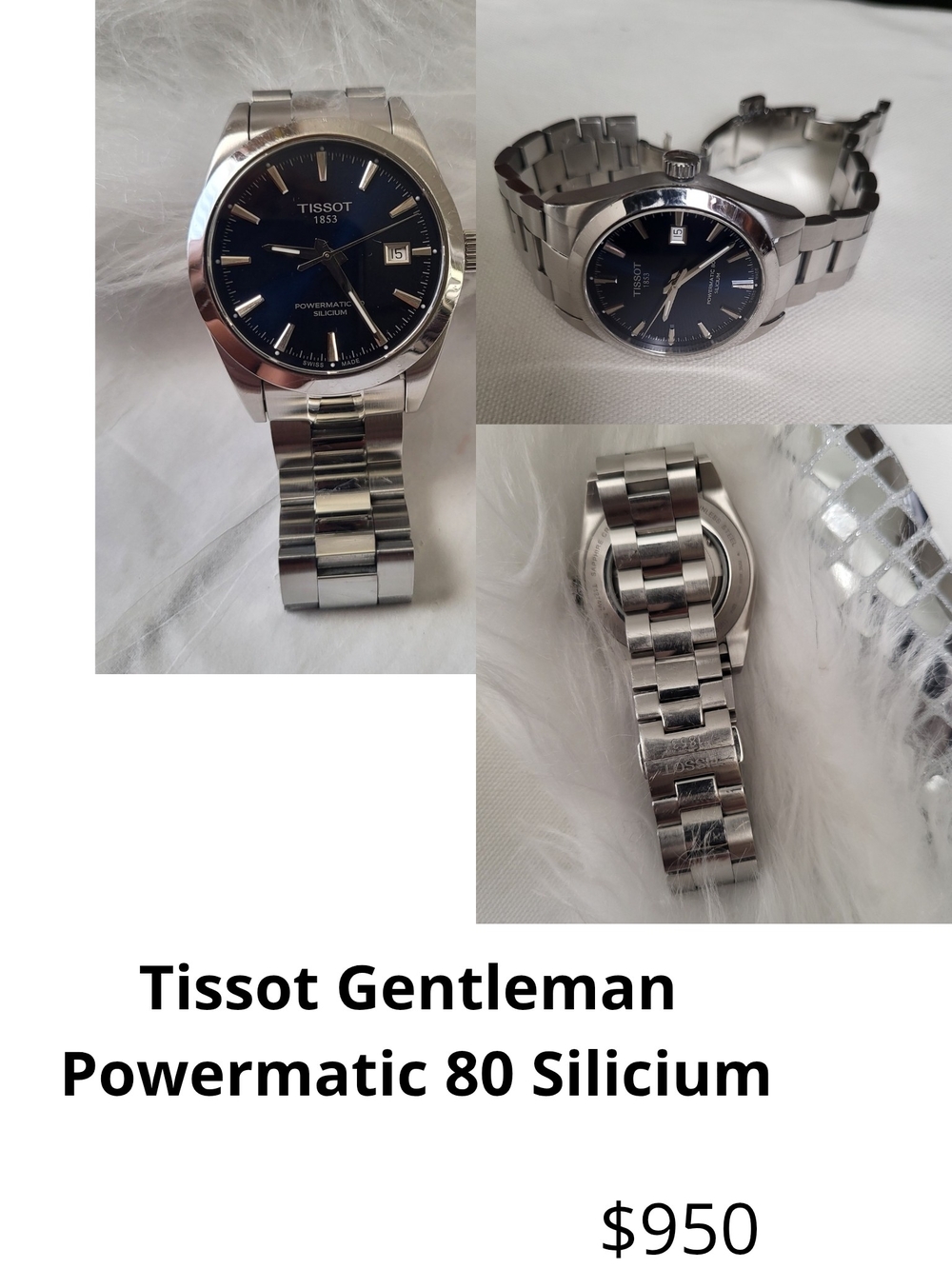 Tissot Gentleman Powermatic 80 Silicium - Stainless Steel Blue Dial.#28b